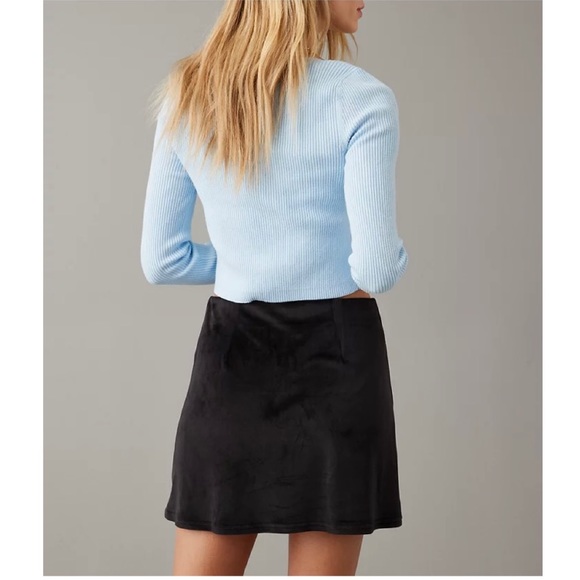 Lager 157 Hilja Ribbed Knit Open Front Single Button Long Sleeve Cropped Top New - Picture 4 of 15